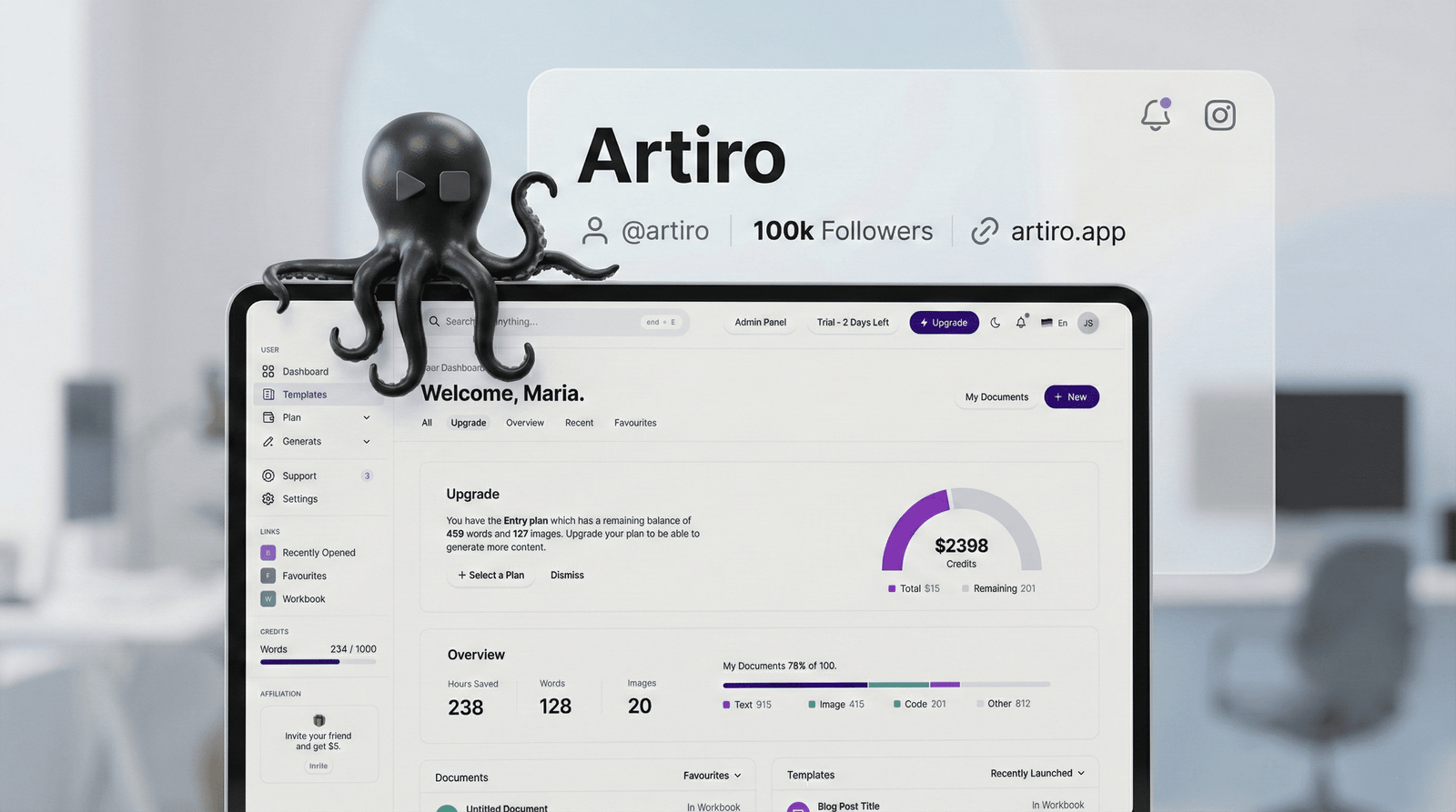 Artiro Dashboard
